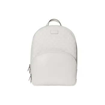 GUCCI Canvas With Leather Trim Backpack Medium Size Men's White