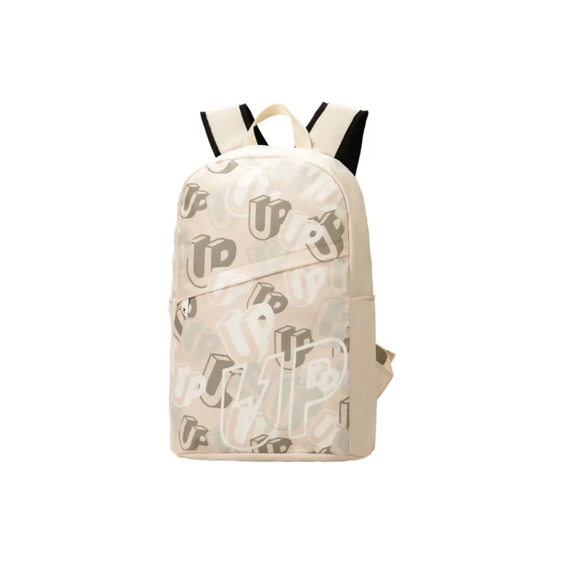 TURN UP Polyester Backpack Unisex Beige Yellow-1