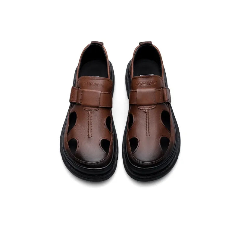 PARDASAUL Men's Casual Shoes Men Low Top Black/Brown-9