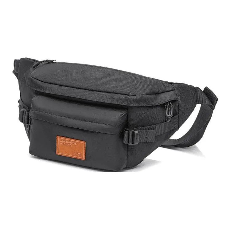 LiNing Sports Life Collection Polyester Shoulder Bag, Crossbody Bag, Sling Bag, Fanny Pack Regular Unisex Black-3