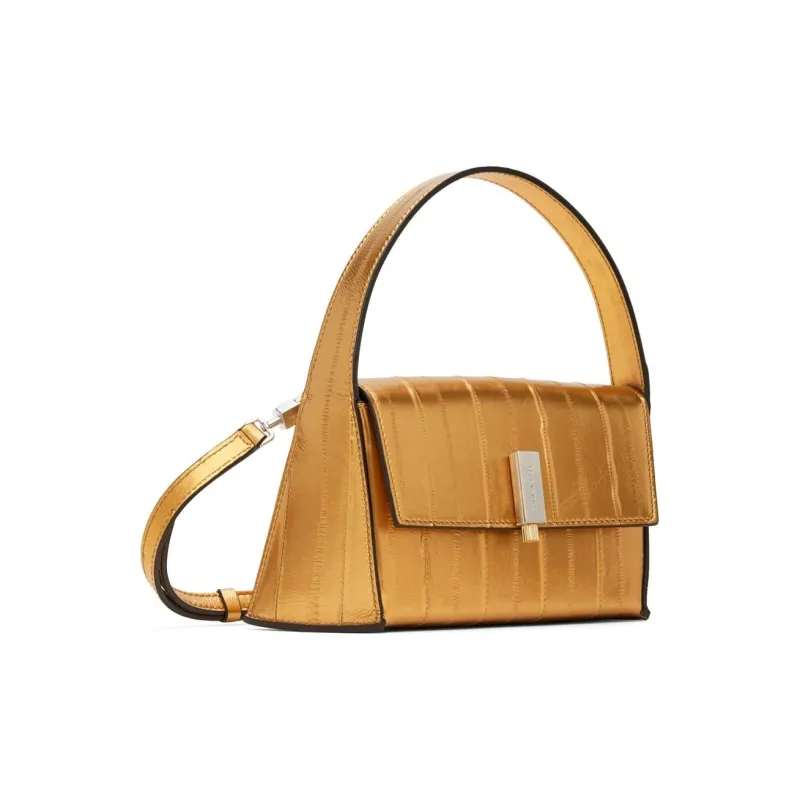 FERRAGAMO Polished Calfskin Shoulder Bag Crossbody Bag Handbag Mini Women's Gold-1