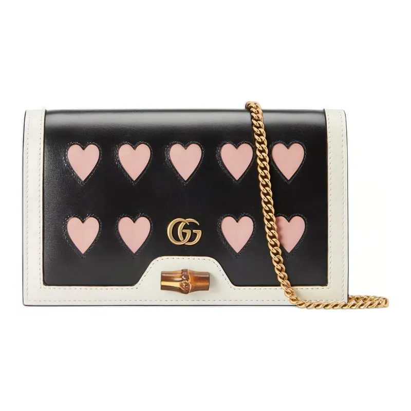GUCCI Cow Leather Handbag Shoulder Bag Crossbody Bag Mini Women's Black/Pink-0