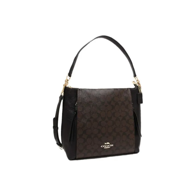 COACH Marlon Cow Leather Portable Crossbody Bag Shoulder Bag Women's Brown Black Multicolor-1