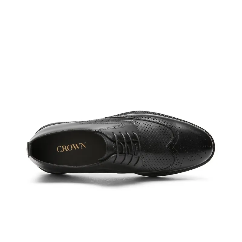 CROWN Casual Shoes Men's Black One Yard Larger-3