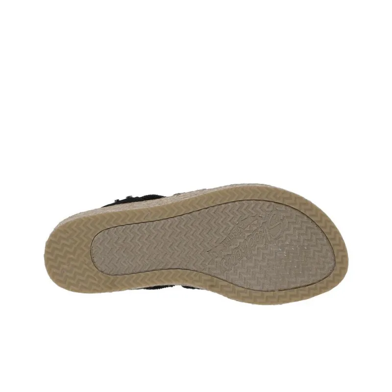 Skechers ARCH FIT BEVERLEE Strap Sandals Medium Heel Women's Black-4