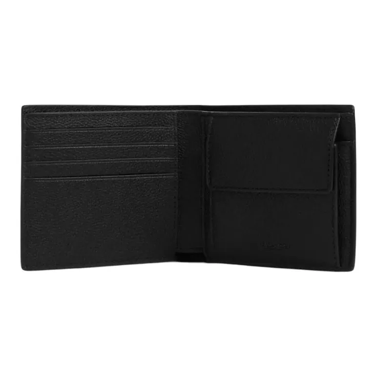 COACH Smooth Calf Leather Wallet Mini Men's Black-1