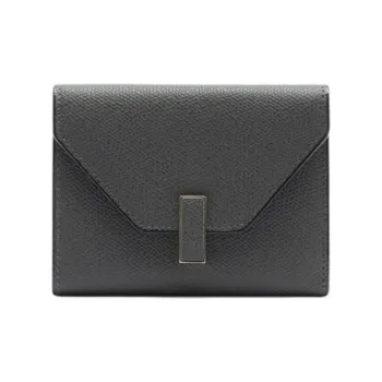 Valextra Iside Millepunte Calfskin Wallet Women's Smoke Gray