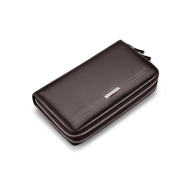 WilliamPOLO Top Grain Cow Leather Long Wallet With Multiple Card Slots Clutch Large Size Men's Multicolor-10