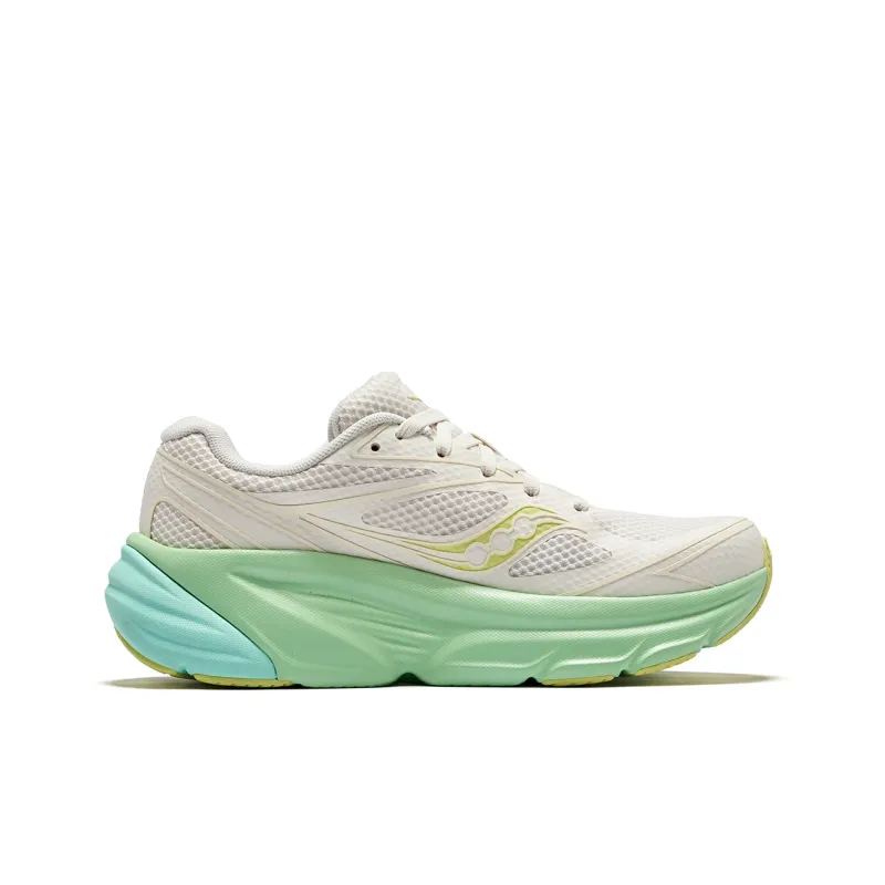 Saucony Cushioning Low-Top Running Shoes Women's Beige Green-1