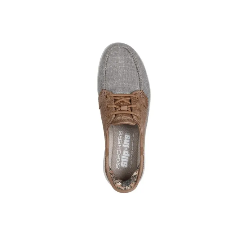 Skechers On The GO Fle Anti Slip Wear Resistant Low Top Casual Shoes Women's Taupe-3