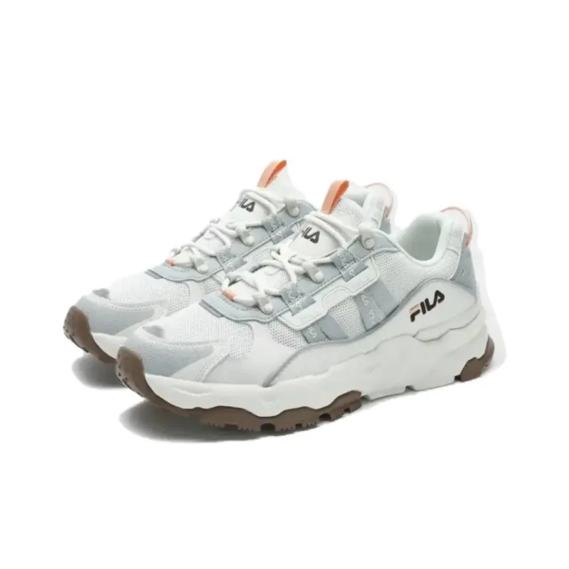 FILA TREK Anti Slip Wear Resistant Breathable Lightweight Low Top Chunky Sneakers Men's White-2