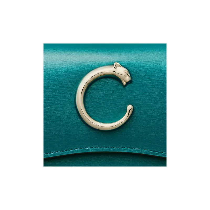 CARTIER Panthère De Cartier Calfskin Wallet Mini Women's Dark Blue-3