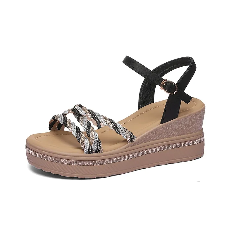 Golden Silk Rabbit Strap Sandals 6.5cm Women's-0