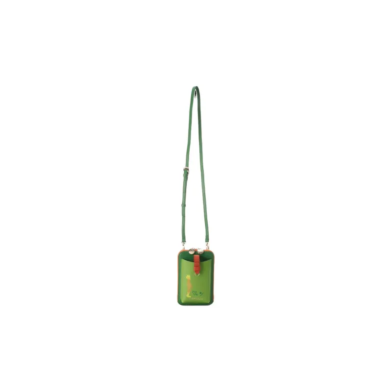 SAMANTHA THAVASA HUNTER Collaboration Synthetic Leather One Shoulder Crossbody Cell Phone Pouch Women's Green-5
