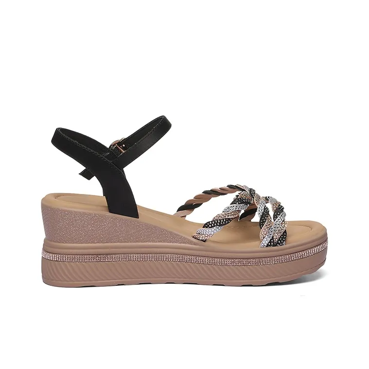 Golden Silk Rabbit Strap Sandals 6.5cm Women's-1