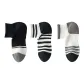 3 Pack (Black & Gray Color Block+Black White Stripes+White Trim)
