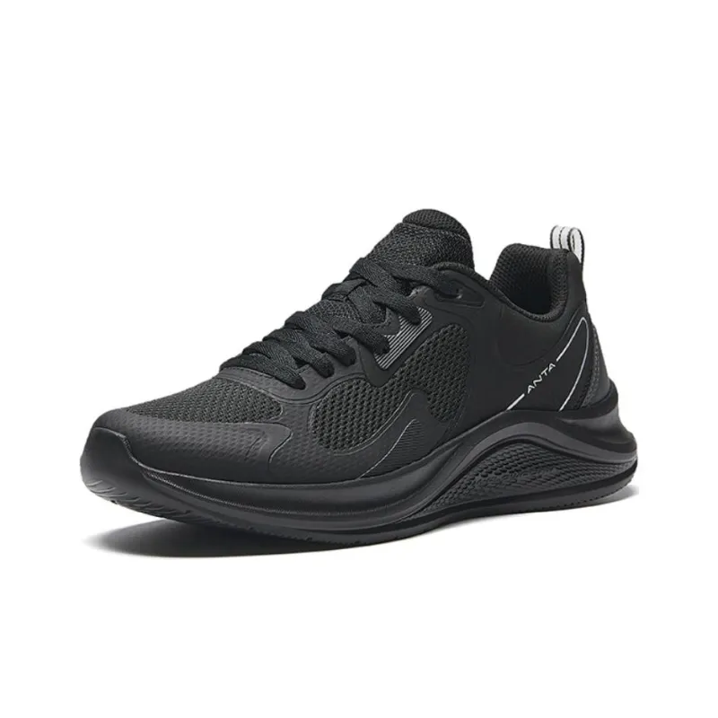 Anta Running Collection Shock Absorbers With Slip Resistant Features Low Top Casual Running Shoes Men's Black-1