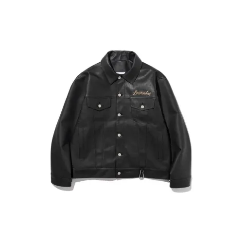 HKRXEC Leather Jackets Men Black