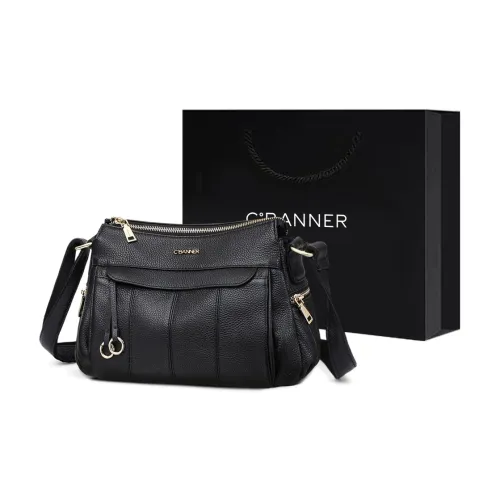 C°BANNER Cow Leather With Synthetic Leather Crossbody Bag, Shoulder Bag Regular Women's Black