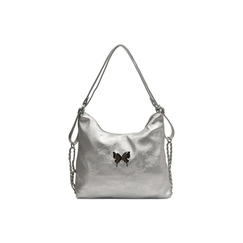 Cool PU Shoulder Bag Crossbody Bag Backpack Women's Black/Pink/Silver/Ecru-8