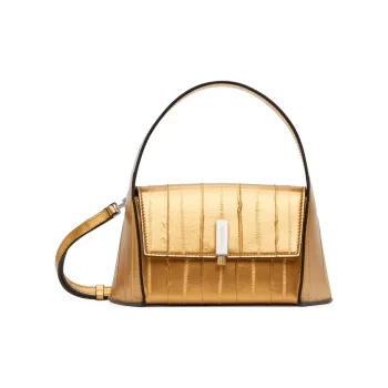 FERRAGAMO Polished Calfskin Shoulder Bag Crossbody Bag Handbag Mini Women's Gold