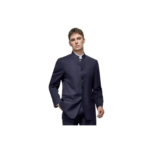 Yiwen Business Suits Men Navy Blue