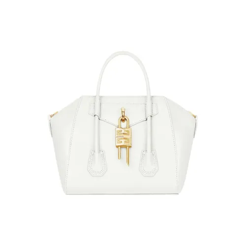 Givenchy Antigona Lock Calfskin Handbag Mini Women's Ivory White