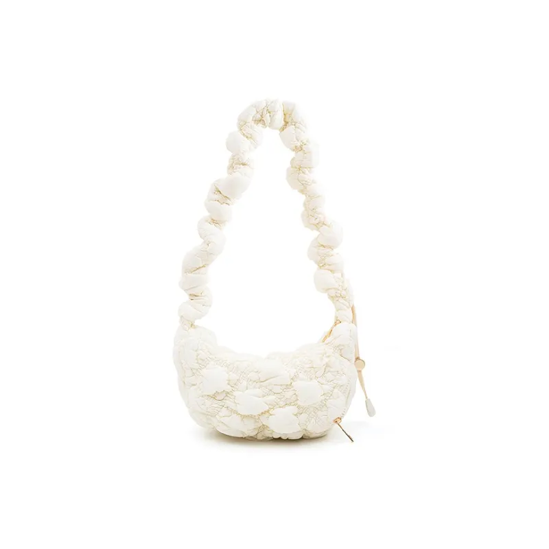 Vigno Soft Fabric Crossbody Bag, Shoulder Bag Women's White/Pink-2