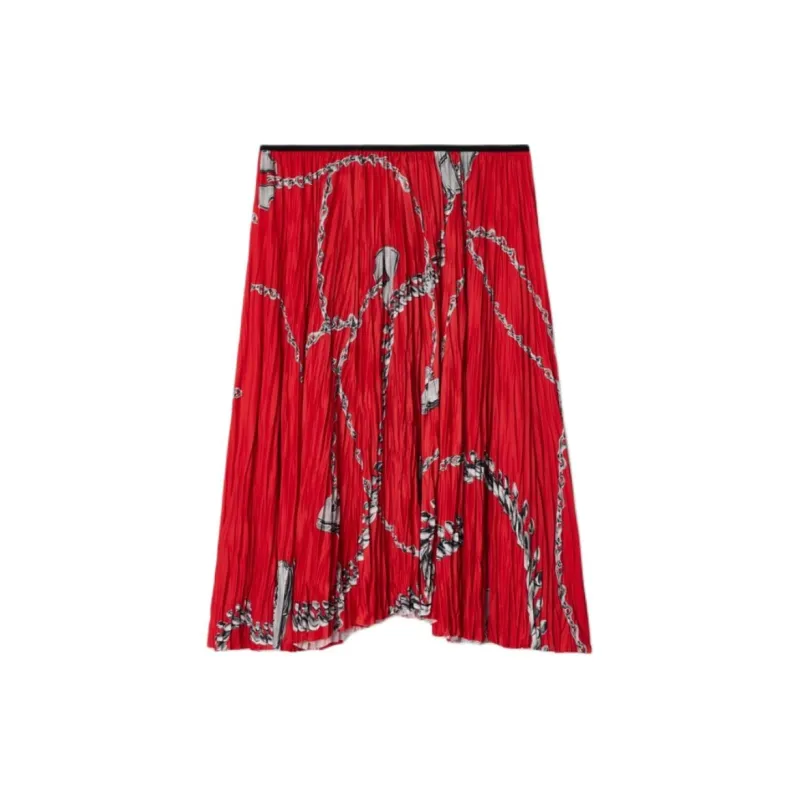 Burberry Chain-print Pleated Miniskirt-1