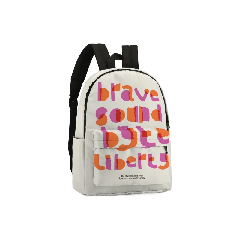 Soundbyte Polyester Students Backpack Laptop Bag Regular Unisex Ecru-2