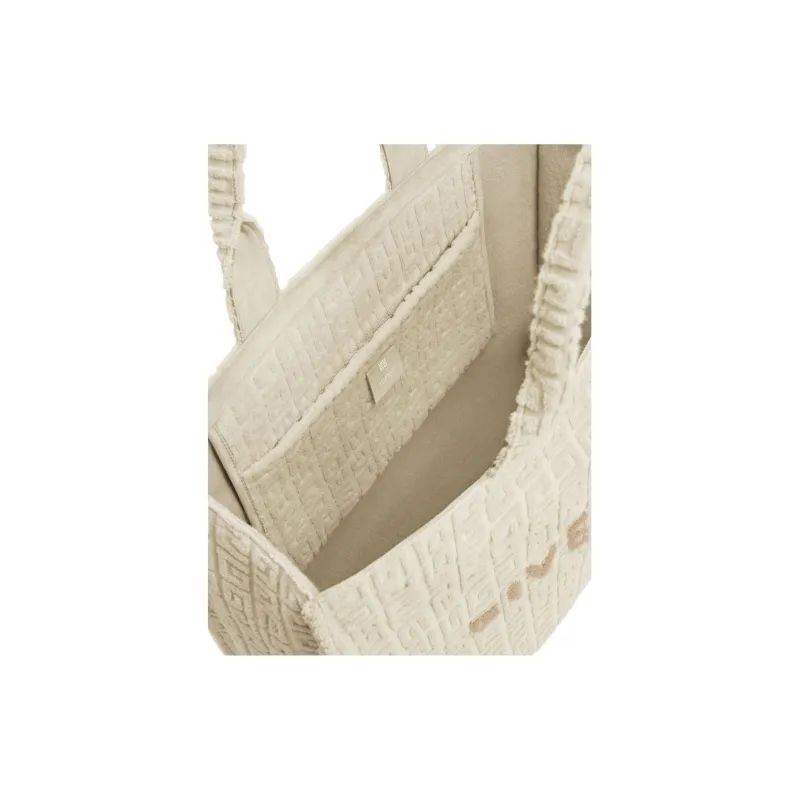 Givenchy G Tote Cotton With Polyamide Tote Bag, Shopping Bag, Shoulder Bag, Handbag Medium Size Women's Ivory White-3