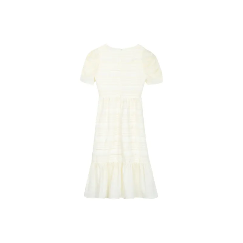MISHOW Short Sleeved Dress Women's Apricot-1