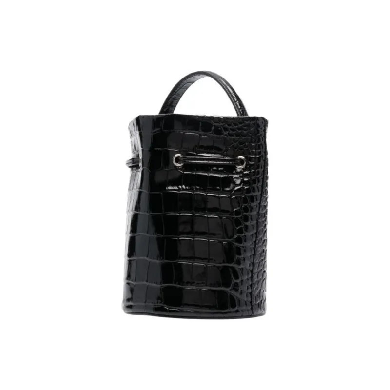 Balenciaga Cow Leather Bucket Bag Handbag Shoulder Bag Crossbody Bag Women's Black-4