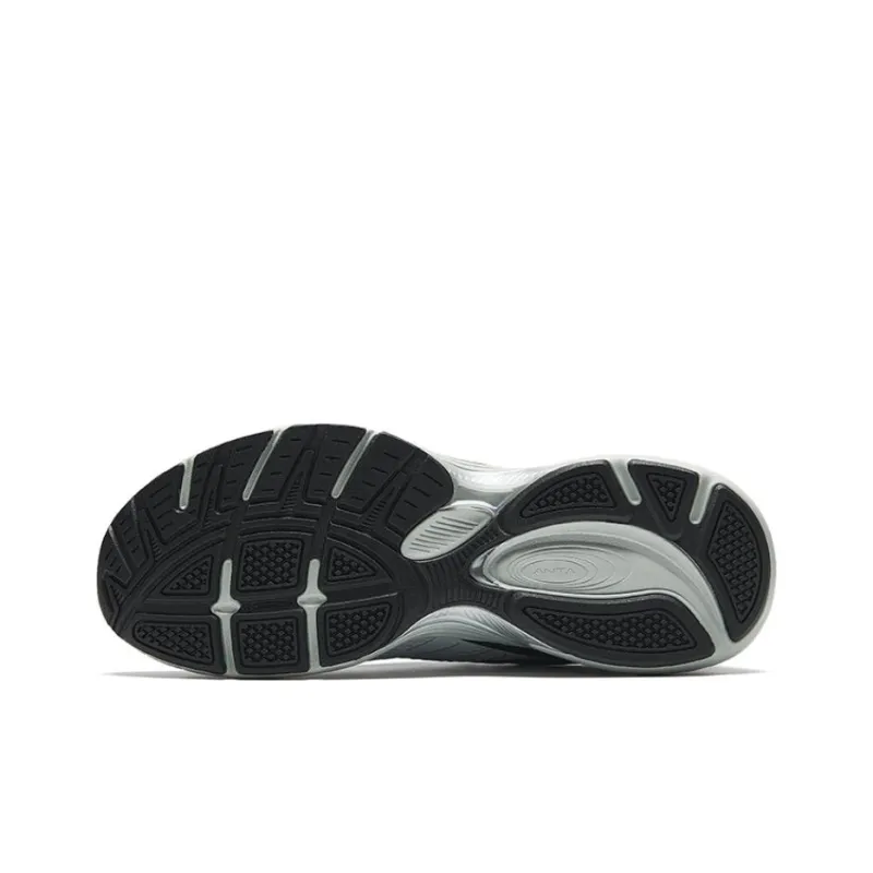Anta Cushioning Slip Resistant Low Top Running Shoes Men's Gray Black-4