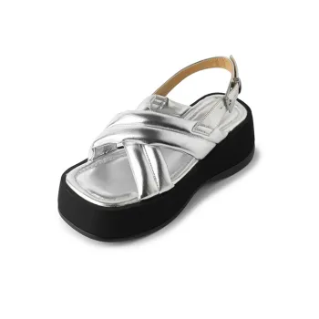 FLOWERSKAM Roman Sandals High Heel Women's Silver