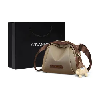 C°BANNER Fabric Small Round Bag Shoulder Bag Women's Khaki