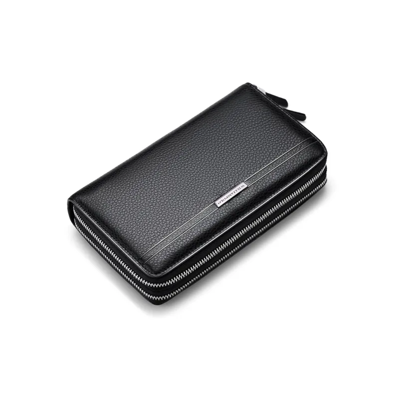 WilliamPOLO Top Grain Cow Leather Long Wallet With Multiple Card Slots Clutch Large Size Men's Multicolor-1