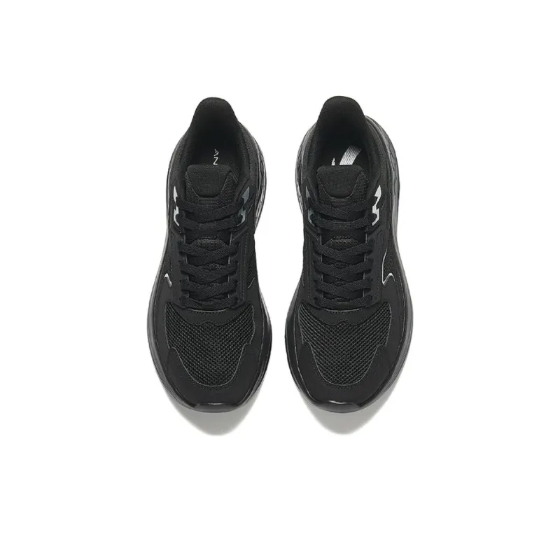 Anta Running Collection Cushioned Slip Resistant Low Top Casual Running Shoes Men's Basic Black-2