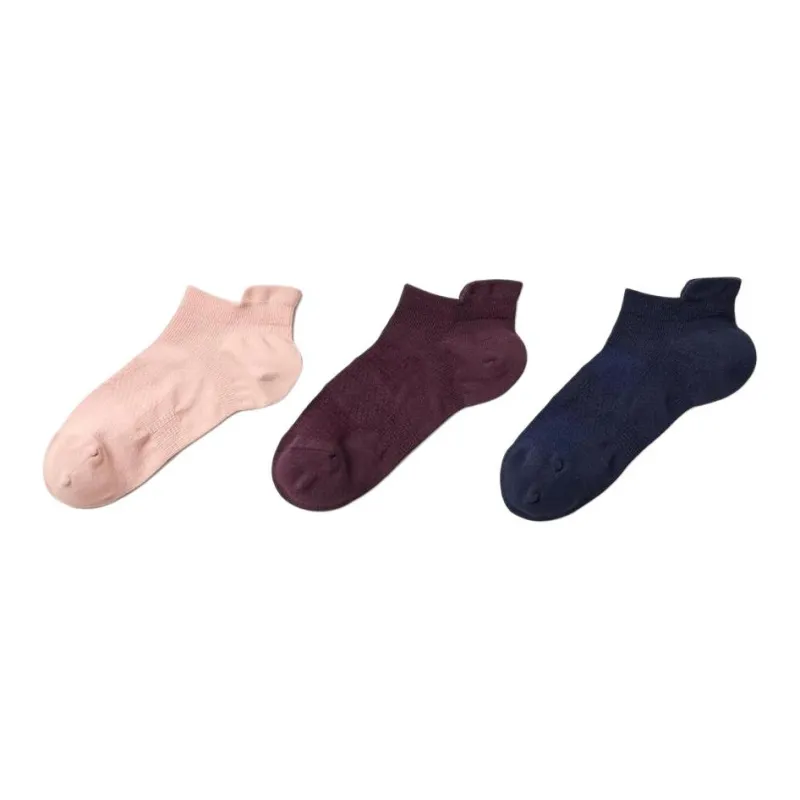 UNIQLO Ankle Socks Women's 3 Pack Pink-0