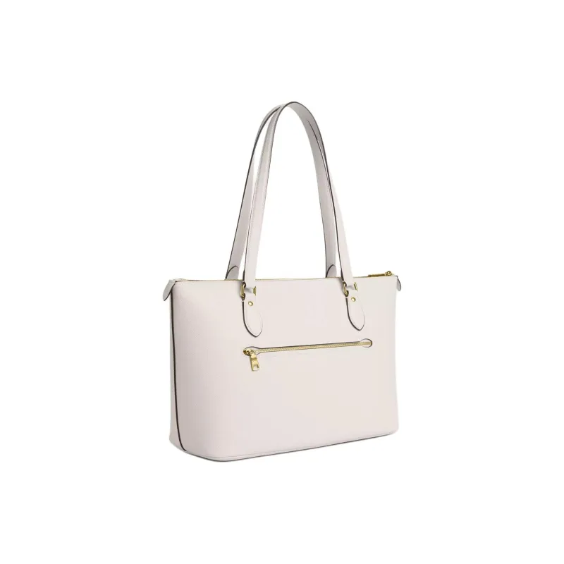 COACH Gallery Recycled Leather Tote Bag, Shopping Bag, Shoulder Bag, Handbag Large Size Women's White-1