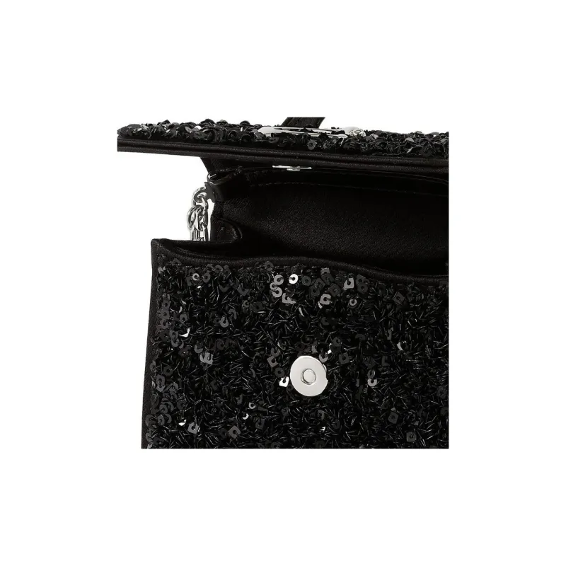 CARTIER Panthère De Cartier Sequins Shoulder Bag Crossbody Bag Handbag Mini Women's Black-4