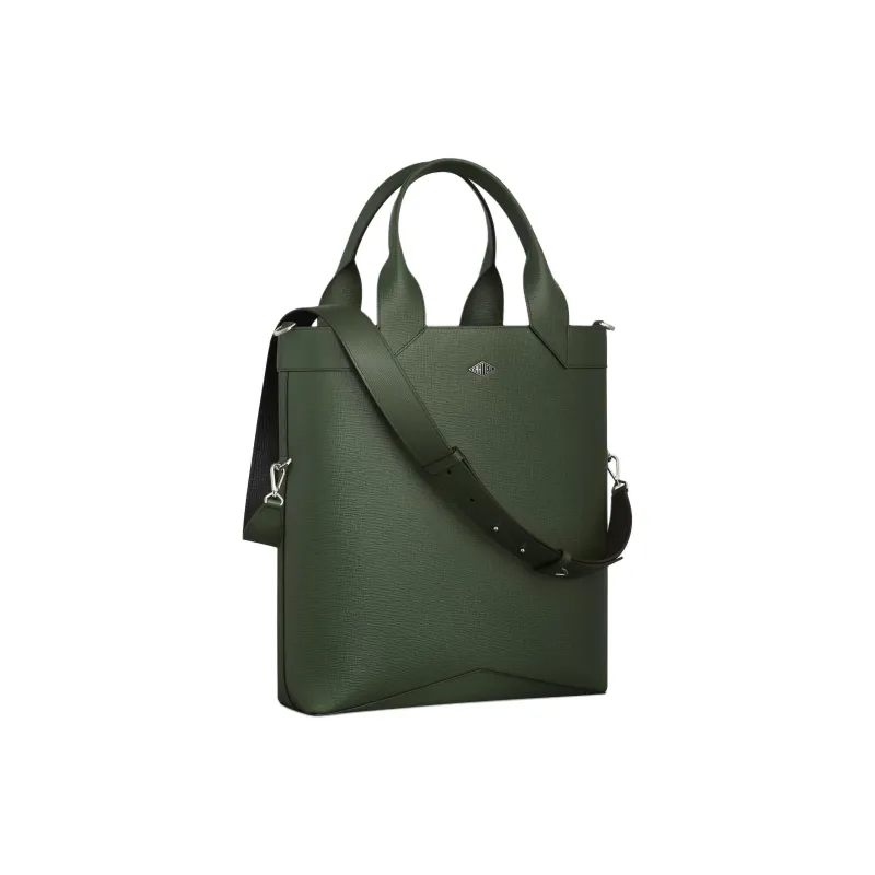 CARTIER Calfskin Tote Bag Shopping Bag Shoulder Bag Crossbody Bag Handbag Small Size Men's Green-1