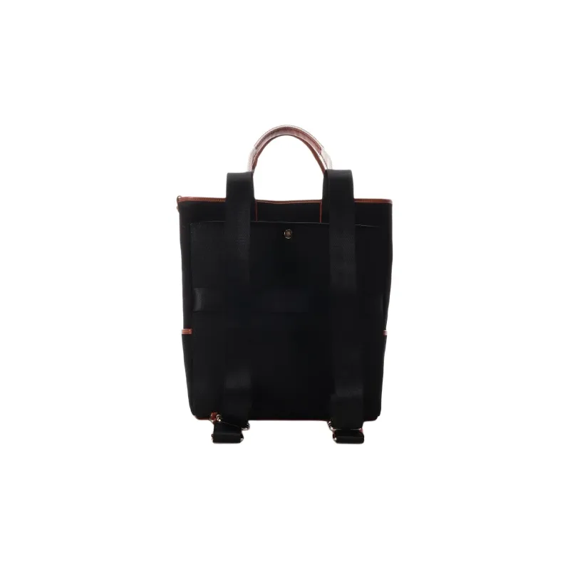 SAMANTHA THAVASA Synthetic Leather With Cotton Backpack Women's Black-2