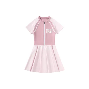 YUKE Kids' Swimsuit Summer Girls Mid Grade School One Piece Skirted Swimsuit Quick Dry Sun Protection Women's