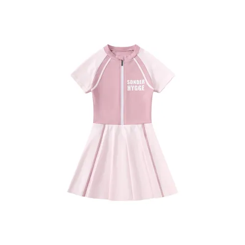 YUKE Kids' Swimsuit Summer Girls Mid Grade School One Piece Skirted Swimsuit Quick Dry Sun Protection Women's