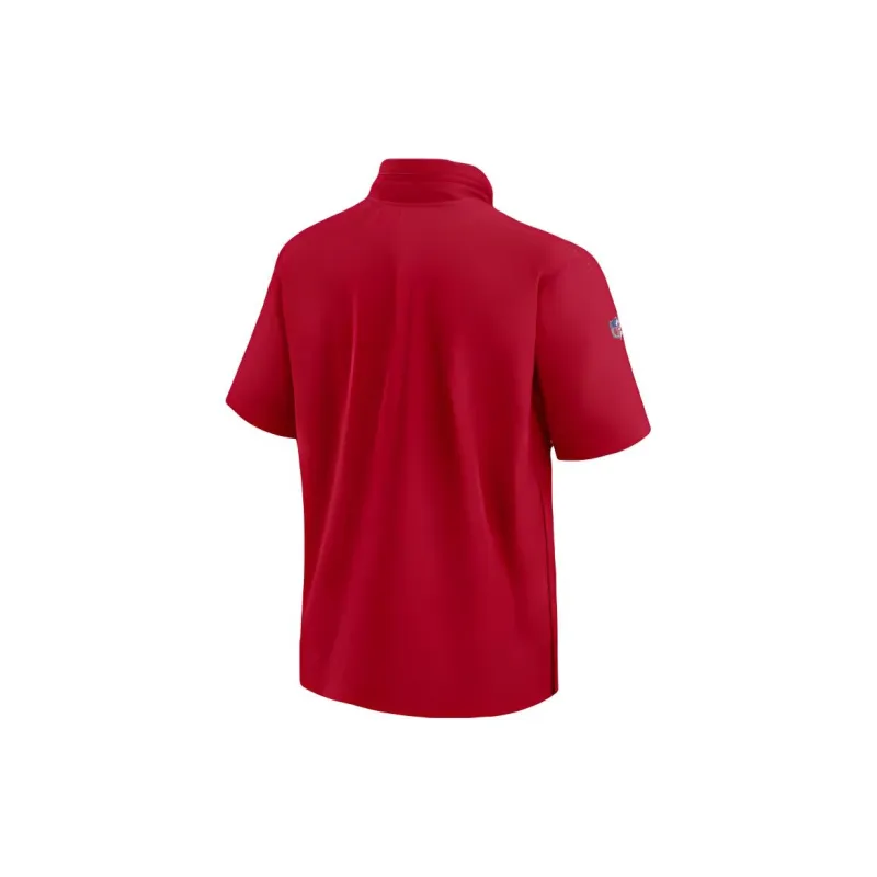 Nike Kansas City Chiefs Sideline Coach Men's Nike Nfl 1/2 Zip Short Sleeve Hooded Jacket-1