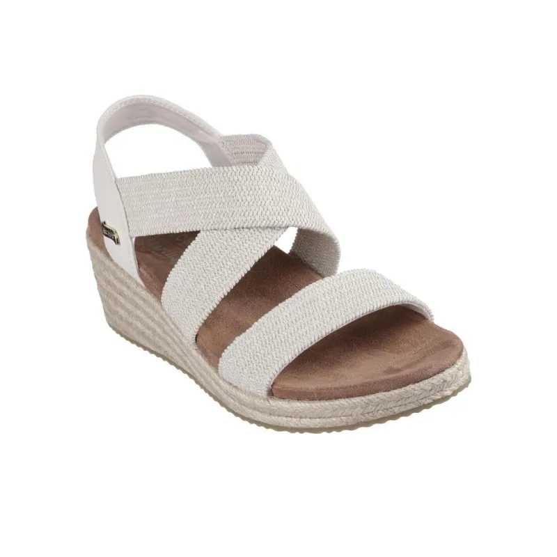 Skechers ARCH FIT BEVERLEE Strap Sandals Medium Heel Women's White Brown-2