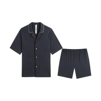 GXG Pajama Set Men's Black White Stripes