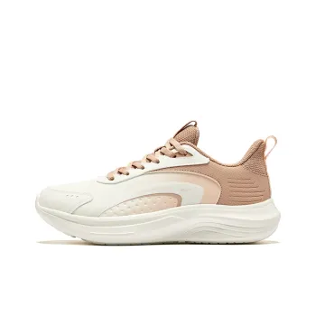 Erke Cushioning, Wear Resistant Low Top Running Shoes Women's Microcrystal White Sandalwood Lip Color