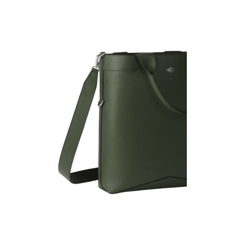 CARTIER Calfskin Tote Bag Shopping Bag Shoulder Bag Crossbody Bag Handbag Small Size Men's Green-3